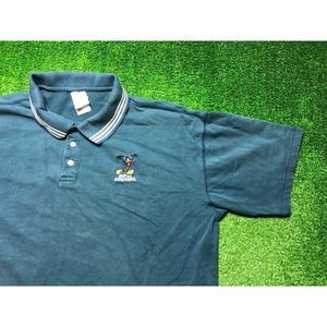 Vintage 90s Donald Duck Embroidered Men's Short Sleeve Polo Size XL Blue